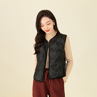 Xinge 2024 autumn and winter new women's warm down vest short home liner easy to store light coat
