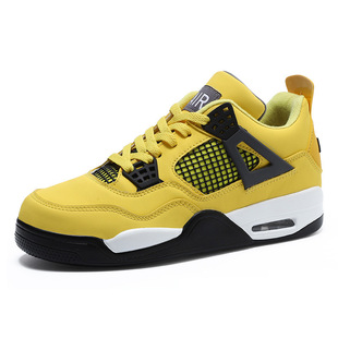 Aj4 Low-top Practical Basketball Shoes Men's and Women's Trendy Air Cushion high quality Fashionable All-match Thick-soled Sports Casual Shoes