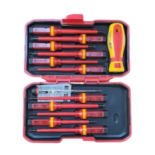 13-piece VDE insulated screwdriver set chrome vanadium steel electrical screwdriver insulated plastic handle screwdriver