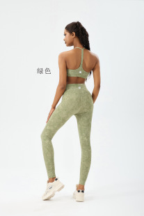 Foreign Trade Sources Cross-border European and American Foreign Trade Tie-dye Naked High Elastic Yoga suit Slim-fit Running Sports Fitness Underwear