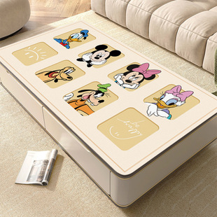 Mickey Living Room Coffee Table Mat Light Luxury High-end Desktop Protection Mat Cartoon Waterproof Oil-proof Anti-scalding Non-washable Table Mat