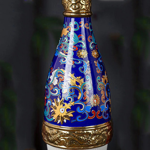 Jingdezhen Ceramic Empty Wine Bottle with Gift Box 1.5kg Wine Cabinet Creative Brush Decoration Household Sealed Liquor Jar