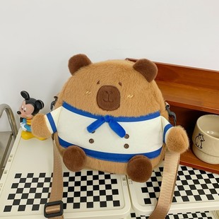 High-value Kapibala Doll Backpack Plush Doll Bag Cartoon Bundle Pocket Cute Capybara Storage Bag