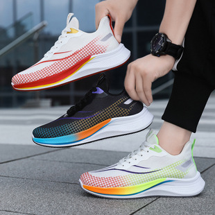 Men's Shoes New Fashion plus size Lightweight Fly Woven Mesh Shoes Shock Absorption Breathable Casual Shoes sneaker Running Shoes