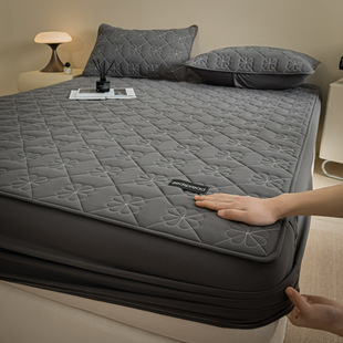Cotton bed hat 100 cotton padded bedspread 2024 new four seasons universal mattress protector cover dirty