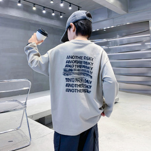 Trendy Brand Children's Wear Boy's Cotton Long-sleeved T-shirt Spring 2025 New Korean Style Children's Spring Wear Big Boy's Base Top