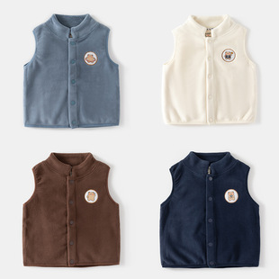 Boys' polar fleece vest autumn and winter clothing children's clothing baby children's fleece vest cartoon standard coat fashion