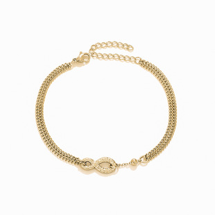 Cross-border New Ins Style Simple Geometric Stainless Steel Bracelet 8-word Infinite Loop Double-layer Bracelet Accessories