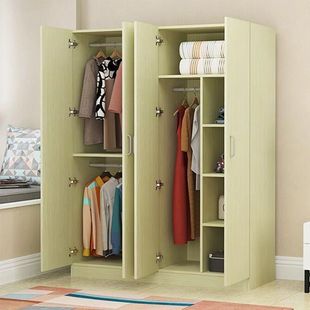 Wardrobe Storage Modern Simple Simple Solid Wood Small Cabinet for Rental Room Household Bedroom Wardrobe
