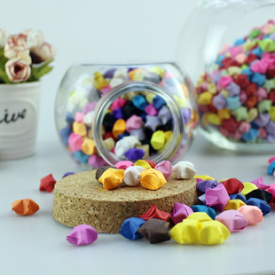 Color Paper Star Bottle Glass Bottle Jar Wishing Bottle Handmade Lucky Star Origami Finished Creative Gift