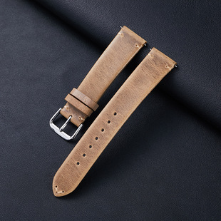 oil wax leather strap soft stitching vintage calf leather strap 18/19/20/21/22mm