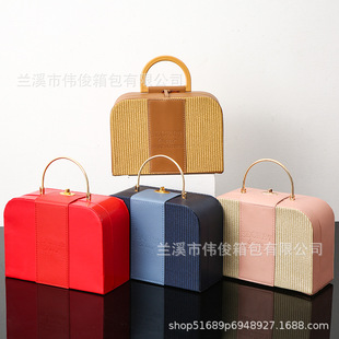 Factory Direct Sales Spot Supply pu Leather Small Gift Box Wedding Candy Gift Box Packaging Box Leather