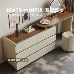 Yla Middle Retractable Dressing Table Bucket Cabinet Integrated Bedside Storage Cabinet French Bedroom End Cabinet Solid Wood Corner