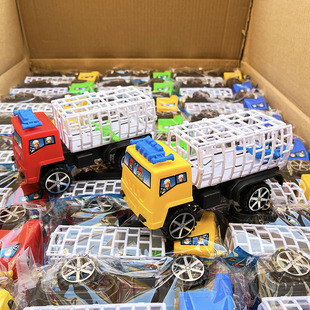 Children's toy car sliding fire truck engineering truck excavator dump mixer sanitation truck ring 2 yuan toy