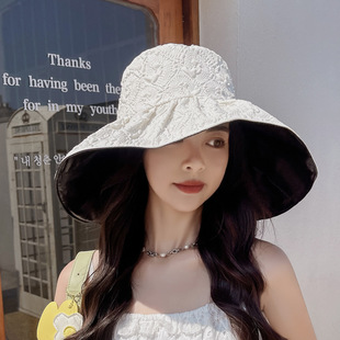 Hat women's summer vinyl solid color sun hat women's summer sun hat women's age-reducing big brim fisherman hat wholesale