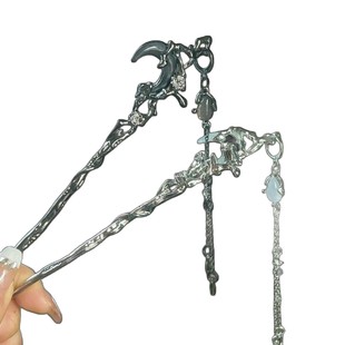 Antique Cangyue Tassel Hairpin New Chinese Style Step-up High-end Style Hairpin Women's Hair Accessories Hanfu Accessories Hairpin Headwear