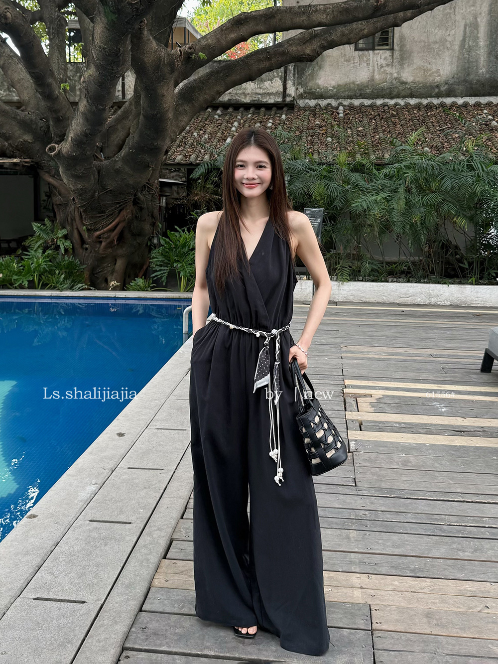 Ls Simple and Stylish Commuter Halter Neck Jumpsuit Guangzhou Shisanxing 2026 Spring New Pants 61556