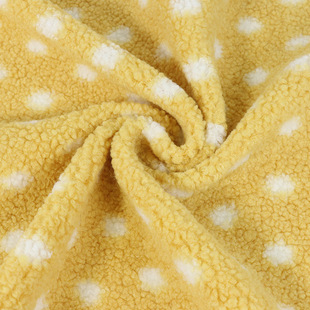 Spot Supply Granular Cashmere Printed Polka Dot Sheep Roll Fleece Printed Polka Dot Cushion Home Service Home Textile Fabric