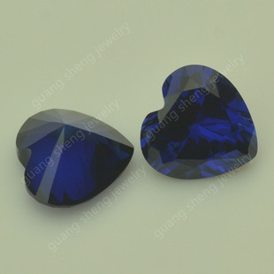 Special price heart-shaped synthetic 34# blue corundum naked stone artificial peach heart-shaped diamond blue corundum artificial gem