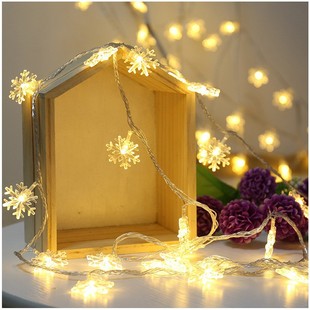 Cross-border led stars lights small colored lights atmosphere lights indoor string lights snowflake stars solar string camping lights