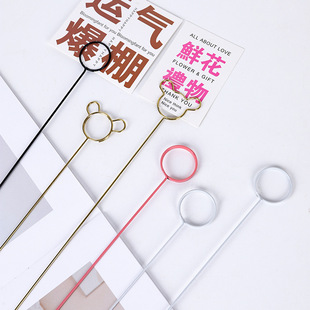 Flower bouquet card holder metal flower greeting card fixed card floral packaging materials supplies materials