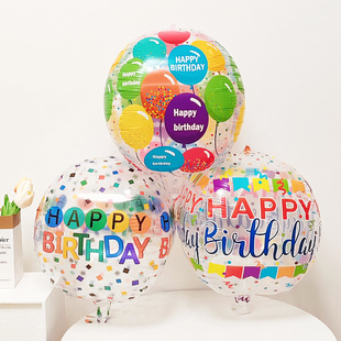 Корея ins С Днем Рождения Воздушные шары happybirthday Волновой шар Радуга Бумажные Печать Прозрачные 4D Воздушные Шары