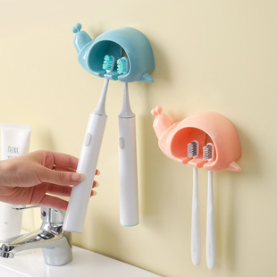 Toilet Toothbrush Storage Rack Wall-mounted Mouthwash Cup Non-perforated Brush Cup Toothbrush Holder Brushing Storage Box Set