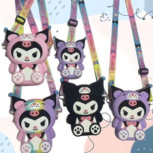 2024 New Kuromi Cartoon Kidsren's Silicone Bag Diagonal Versatile Student Coin Purse Wholesale
