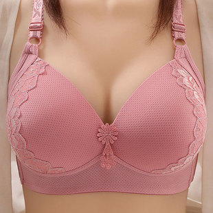 Middle-aged and elderly mother's bra thin non-steel ring gather adjustable gather side close accessory breast upper support underwear anti-sagging