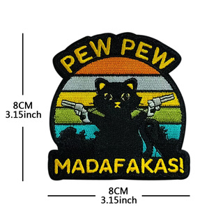 PEW PEW MADAFAKAS кошка вышитая ткань наклейки для внешней торговли европейский и американский стиль одежды значок на липучке вышитый патч