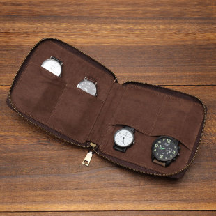 Crazy Horse Leather Watch Box Two Pack Outdoor Travel Convenient Family 4 Pack Watch Storage Bag Foreign Trade Supply