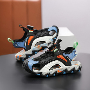 Boys' 2024 New Arrival Wading Lightweight Mid-Large Children's Swivel Buckle Beach Shoes Girls' Soft Casual Sandals