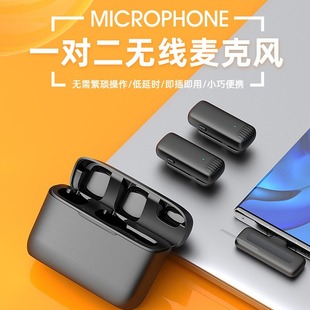 New J13 wireless collar clip microphone HD live radio recording noise reduction microphone one for two with charging warehouse