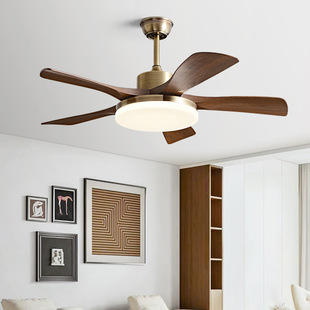 Fan lamp 2025 new living room ceiling fan lamp dining room lamp fan integrated frequency conversion retro ceiling fan with fan chandelier
