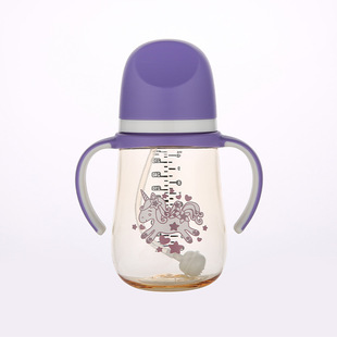 Newborn Baby Bottle Anti-flatulence Anti-choking Milk Anti-fall Baby Bottle Handle-type Children's Learning Drink Sipper Cup