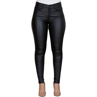 2023 Amazon Aliexpress Autumn European and American Popular Women's Fashion Sexy Export Pu Pure Color Tight Leather Pants for Women