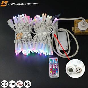 Customized 10.1m Lights White Rubber Wire Rgb Lights Outdoor Holiday Decoration Landscape Lights Ip67 Waterproof String Lights