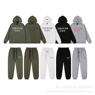 2025 autumn and winter new double line letter printing fleece-lined hooded vests street tide brand fat guy fashion suit