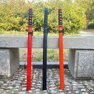 Factory price 74cm large paint samurai wooden sword three-color Oriental wooden knife wooden sword toy sword wholesale