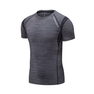 [Customized] Sweat Absorbing Quick-drying Outdoor Sports Fitness Yoga Top logo Casual Autumn Men's Body Shaping T-shirt