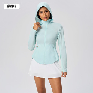 Summer Sports Outdoor UPF50 Sun Protection Clothing Women's Hidden Hooded UV Protection Skin Coat DSS098
