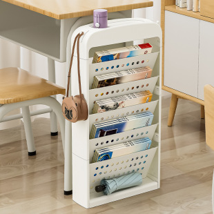 Cartoon desk bookshelf floor student book bag hanging reading rack book organizing artifact book storage bag hanging rack