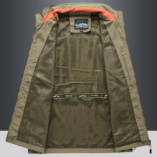 Spring and Summer Thin Vest Men's Outdoor Lightweight Breathable Photographic Vest Summer Casual Multi-Pocket Fishing Vest