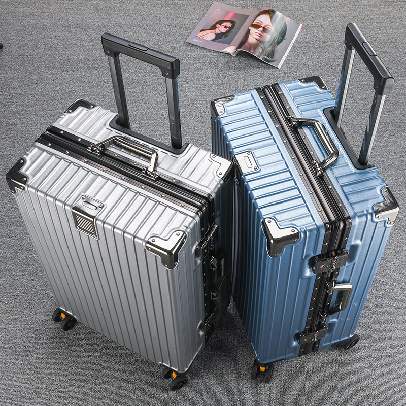 Suitcase for Male Students, Large-Capacity Aluminum Frame Password Box, Female Suitcase, Strong and Durable, Thickeneded Trolley Case with Universal Wheels