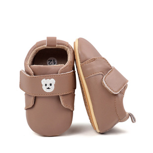 Spring and autumn leather baby shoes new 0 a 2 year old baby boys and girls soft rubber bottom non-slip casual toddler shoes