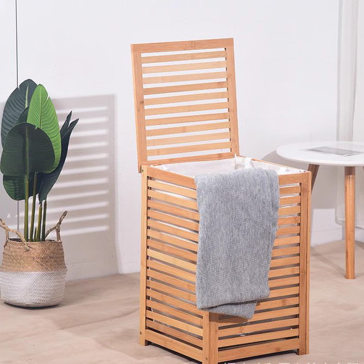Foreign trade bamboo clothes storage basket for home use in the bedroom, dirty clothes sorting hamper rack, no installation required