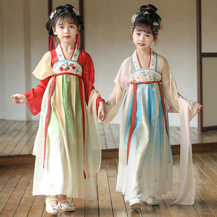 Wholesale girls Hanfu summer new ancient costume children's antique super fairy dress summer dress little girl princess skirt