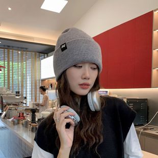 New big head circumference thickened wool knitted wool hat autumn and winter warm cold hat loose confinement cap pullover hat