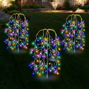 Outdoor solar three onion lawn lamp three dandelion floor lamp LED simulation flower waterproof lawn lamp
