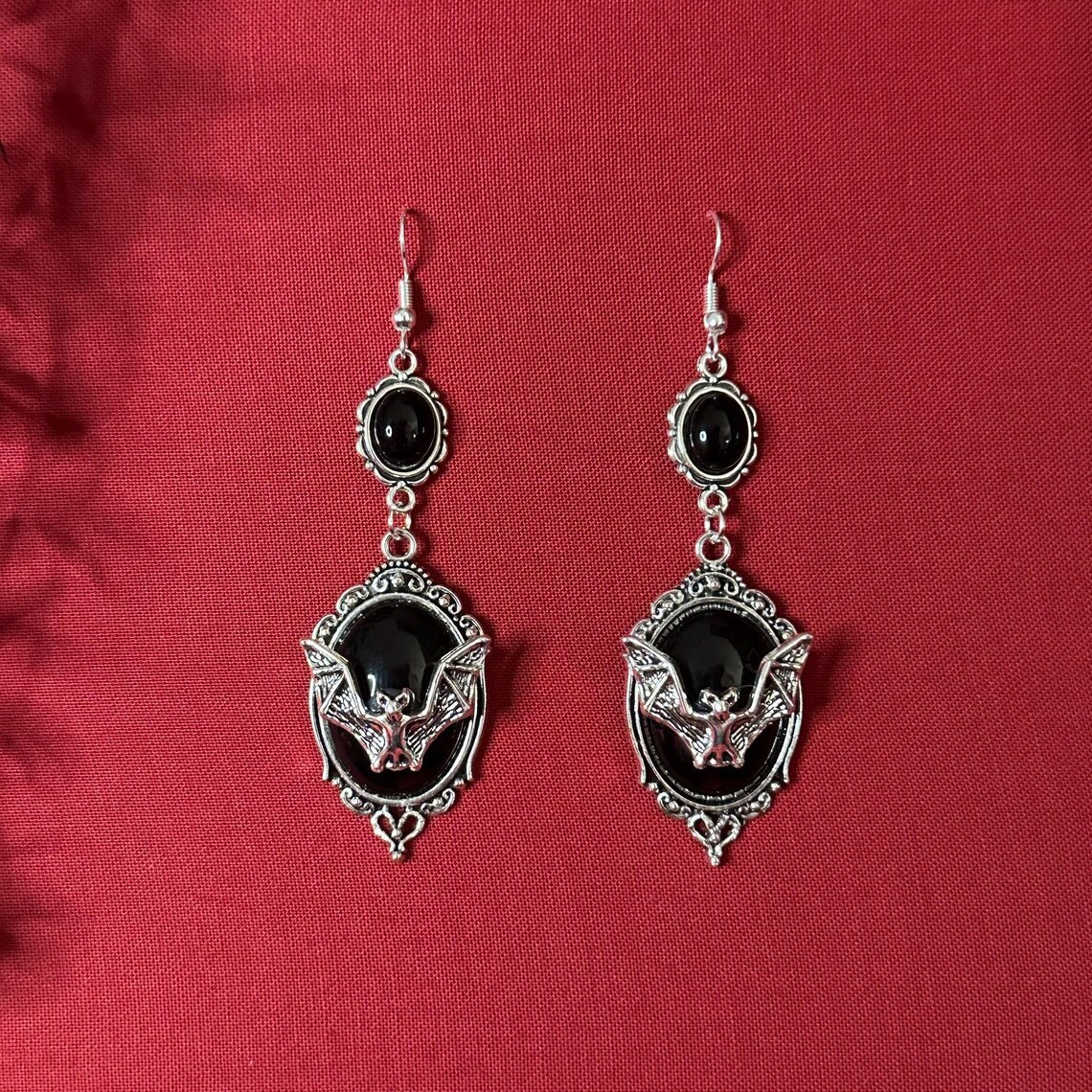 Cross-Border Export Gothic Silver Bat Earrings Halloween Jewelry Silver Personalized Earrings Factory Direct Sale